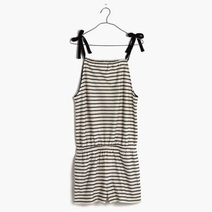 Madewell Tie-Shoulder Romper in Stripe